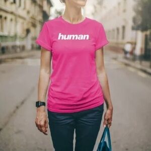 💲5/$25 Queer Eye T-Shirt Tee "human" Unisex Magenta Pink Medium LGBT NWT